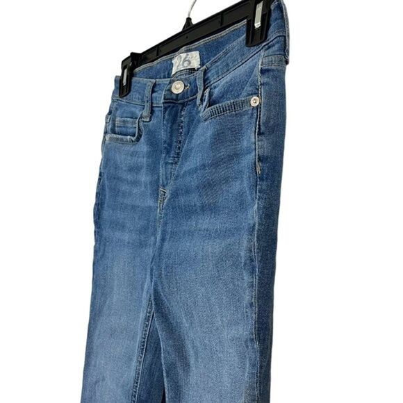 We The Free People Womens Skinny Mid Rise Distressed Destroyed Blue Jeans sz 26 - Picture 8 of 16